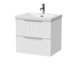 [BFLF124L] Callingwood Contemporary Wall Hung 2 Drawer Vanity Unit with 1 Tap Hole Fireclay Basin, Choice of Size and Colour - Cutout