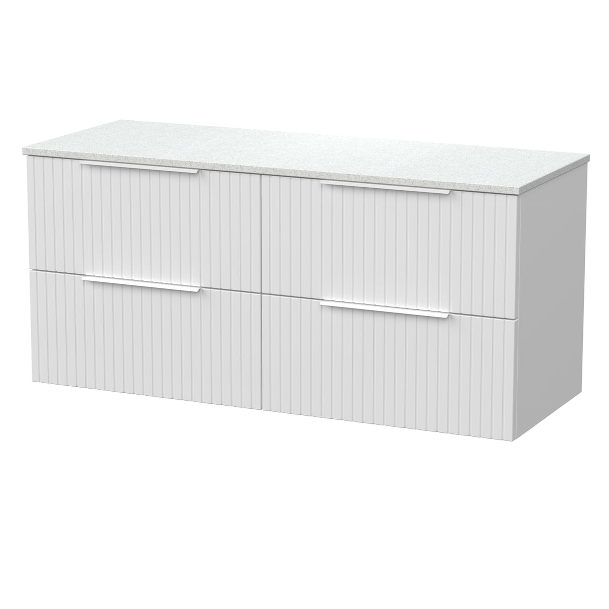 [BFLF124WMT2] Callingwood Contemporary Wall Hung 4 Drawer 1200mm Vanity Unit with White Marble Worktop, Choice of Colour - Cutout