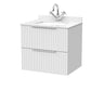 [BFLF124WS1] Callingwood Contemporary Wall Hung 2 Drawer Vanity Unit with Marble Worktop and Basin, Choice of Size and Colour - Cutout