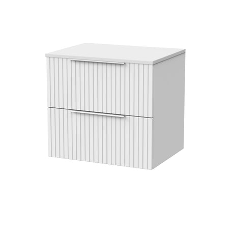 [BFLF124W] Callingwood Contemporary Wall Hung 2 Drawer Vanity Unit with Laminate Worktop, Choice of Size and Colour - Cutout