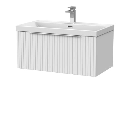 [BFLF125E] Callingwood Contemporary Wall Hung 1 Drawer Vanity Unit with Thin-Edge Ceramic Basin, Choice of Size and Colour - Cutout