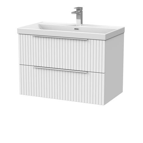 [BFLF126E] Callingwood Contemporary Wall Hung 2 Drawer Vanity Unit with Thin-Edge Ceramic Basin, Choice of Size and Colour - Cutout