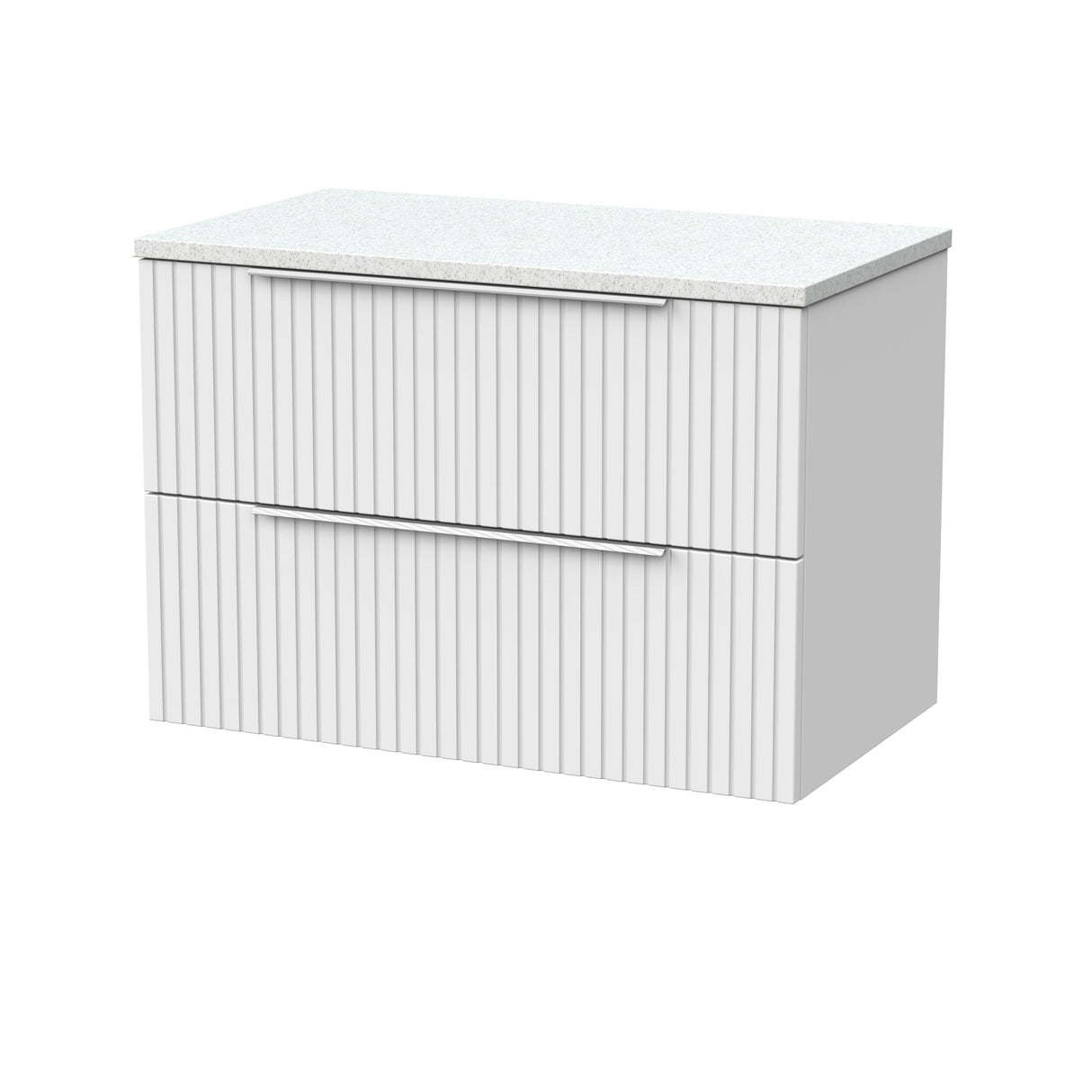 [BFLF126LWN] Callingwood Contemporary Wall Hung 2 Drawer Vanity Unit with White Nebula Laminate Worktop, Choice of Size and Colour - Cutout