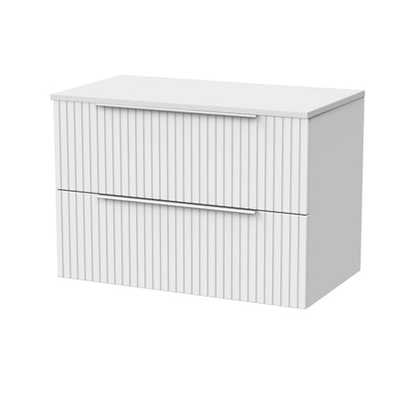 [BFLF126W] Callingwood Contemporary Wall Hung 2 Drawer Vanity Unit with Laminate Worktop, Choice of Size and Colour - Cutout