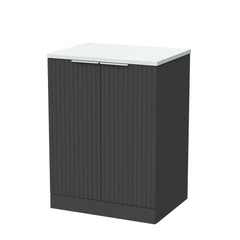[BFLF1403LWN] Callingwood Contemporary Floor Standing 2 Door Vanity Unit with White Nebula Laminate Worktop, Choice of Size and Colour - Cutout