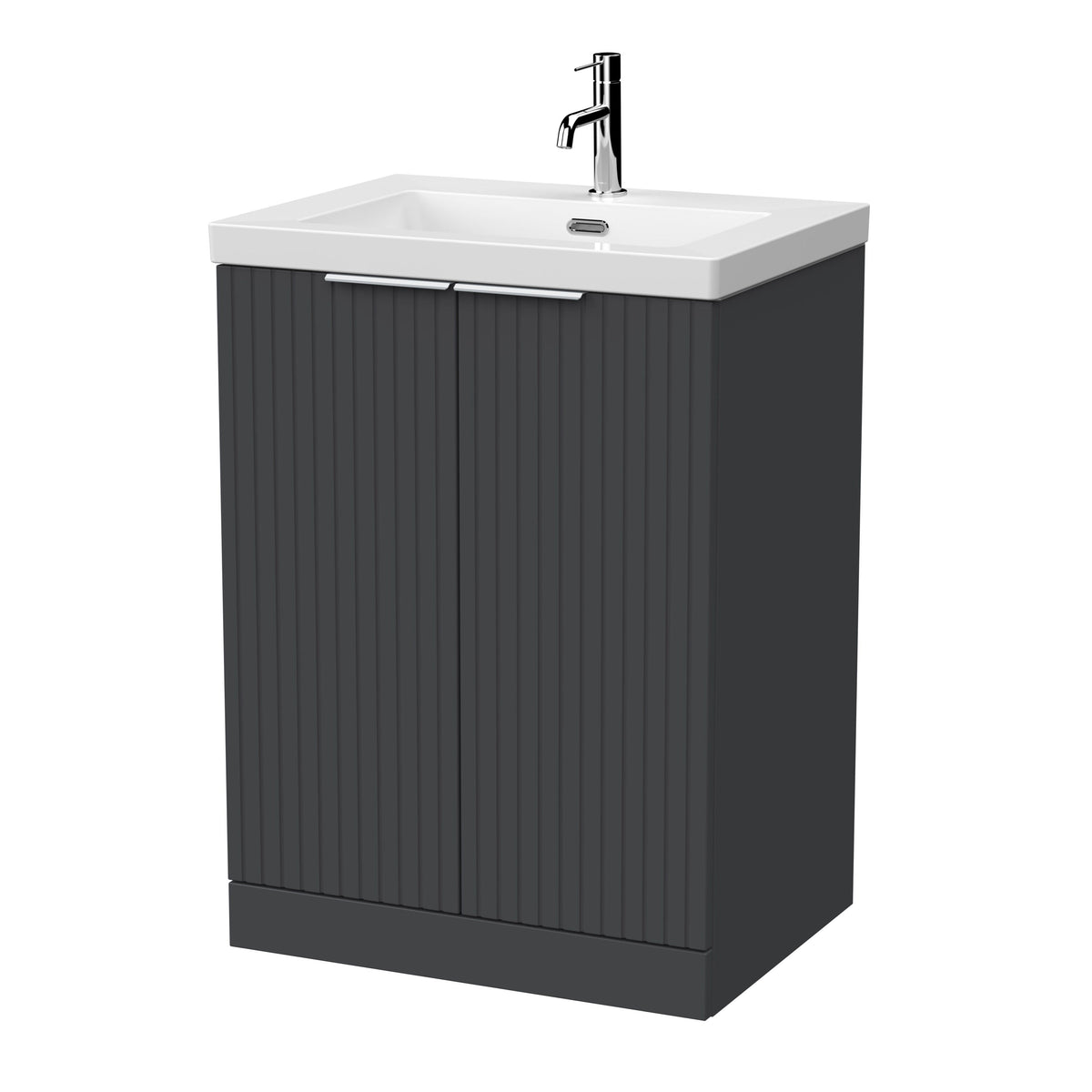 [BFLF1403L] Callingwood Contemporary Floor Standing 2 Door Vanity Unit with 1 Tap Hole Fireclay Basin, Choice of Size and Colour - Cutout