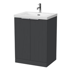 [BFLF1403L] Callingwood Contemporary Floor Standing 2 Door Vanity Unit with 1 Tap Hole Fireclay Basin, Choice of Size and Colour - Cutout