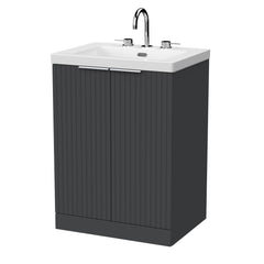 [BFLF1403M] Callingwood Contemporary Floor Standing 2 Door Vanity Unit with 3 Tap Hole Fireclay Basin, Choice of Size and Colour - Cutout