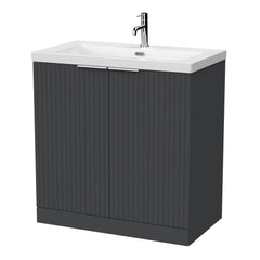 [BFLF1405L] Callingwood Contemporary Floor Standing 2 Door Vanity Unit with 1 Tap Hole Fireclay Basin, Choice of Size and Colour - Cutout