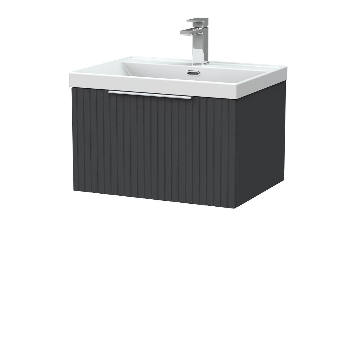 [BFLF1422E] Callingwood Contemporary Wall Hung 1 Drawer Vanity Unit with Thin-Edge Ceramic Basin, Choice of Size and Colour - Cutout