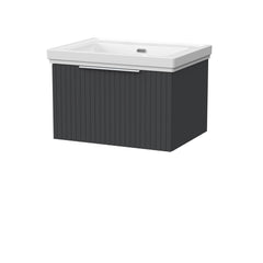 [BFLF1422H] Callingwood Contemporary Wall Hung 1 Drawer Vanity Unit with Traditional 0 Tap Hole Fireclay Basin, Choice of Size and Colour - Cutout