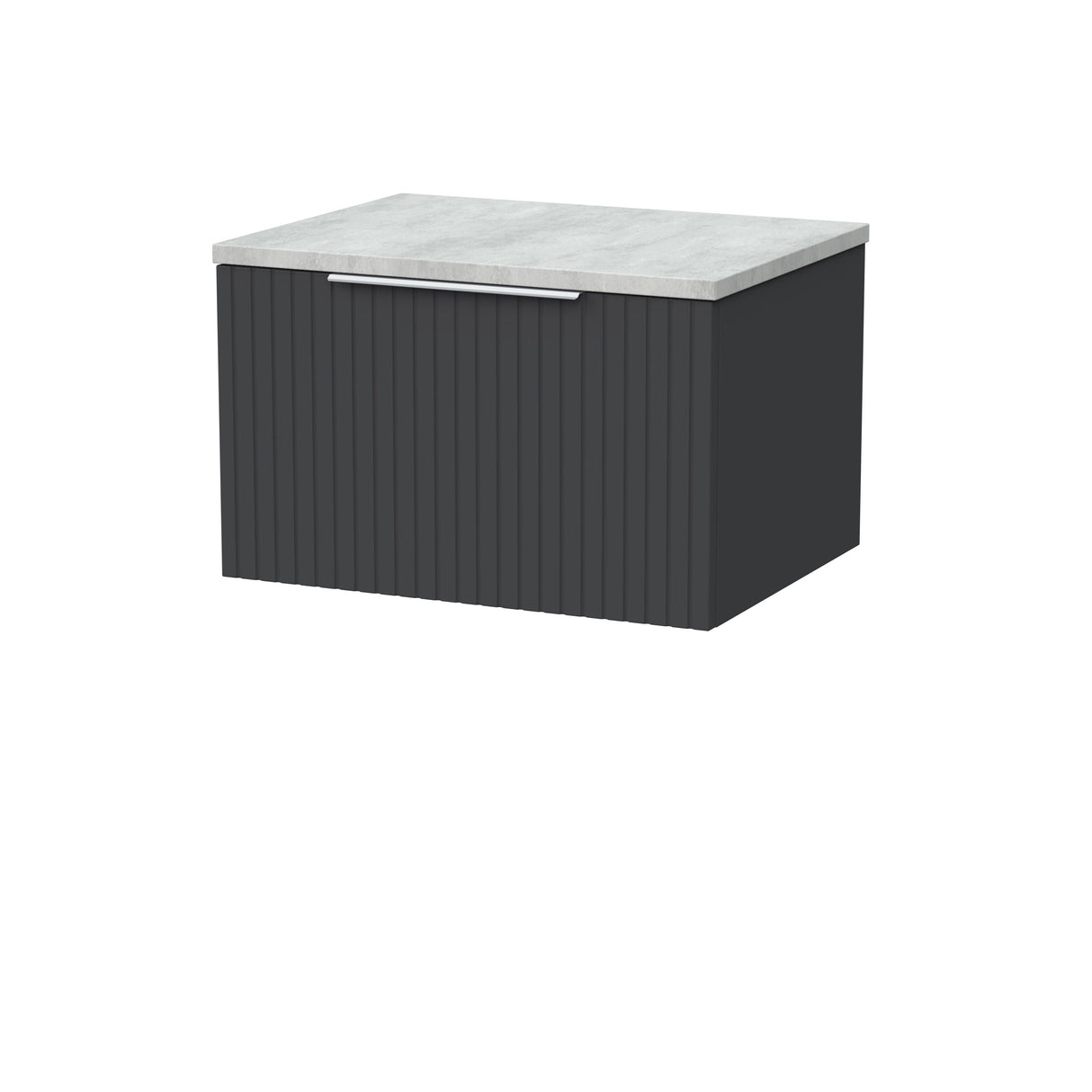 [BFLF1422LBG] Callingwood Contemporary Wall Hung 1 Drawer Vanity Unit with Bellato Grey Laminate Worktop, Choice of Size and Colour - Cutout