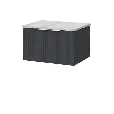 [BFLF1422LBG] Callingwood Contemporary Wall Hung 1 Drawer Vanity Unit with Bellato Grey Laminate Worktop, Choice of Size and Colour - Cutout
