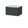 [BFLF1422LBG] Callingwood Contemporary Wall Hung 1 Drawer Vanity Unit with Bellato Grey Laminate Worktop, Choice of Size and Colour - Cutout