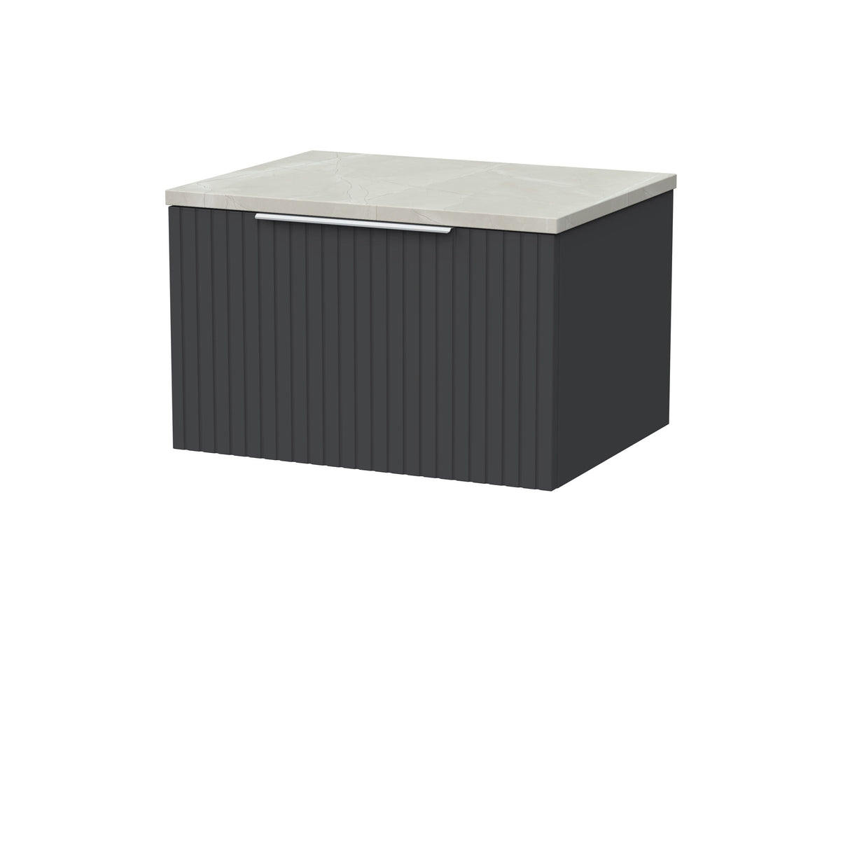 [BFLF1422LMP] Callingwood Contemporary Wall Hung 1 Drawer Vanity Unit with Marble Plaster Laminate Worktop, Choice of Size and Colour - Cutout