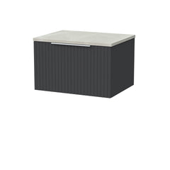[BFLF1422LMP] Callingwood Contemporary Wall Hung 1 Drawer Vanity Unit with Marble Plaster Laminate Worktop, Choice of Size and Colour - Cutout