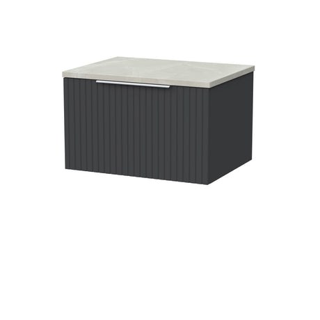 [BFLF1422LMP] Callingwood Contemporary Wall Hung 1 Drawer Vanity Unit with Marble Plaster Laminate Worktop, Choice of Size and Colour - Cutout