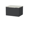 [BFLF1422LMP] Callingwood Contemporary Wall Hung 1 Drawer Vanity Unit with Marble Plaster Laminate Worktop, Choice of Size and Colour - Cutout