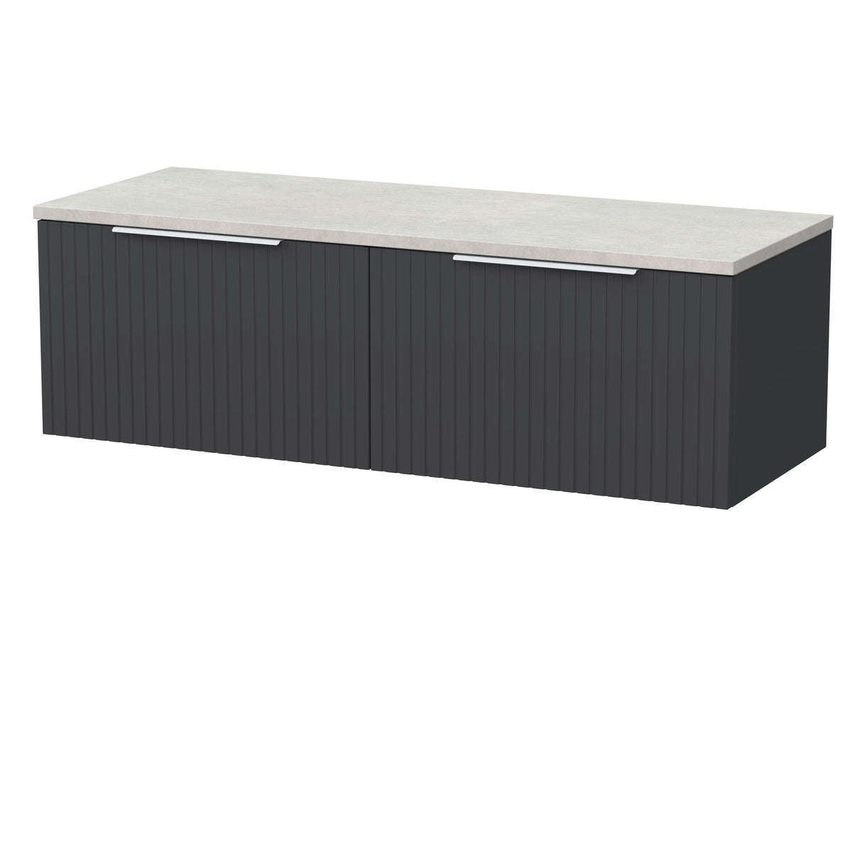 [BFLF1422LSWG2] Callingwood Contemporary Wall Hung 2 Drawer 1200mm Vanity Unit with White Sparkle Laminate Worktop, Choice of Colour - Cutout