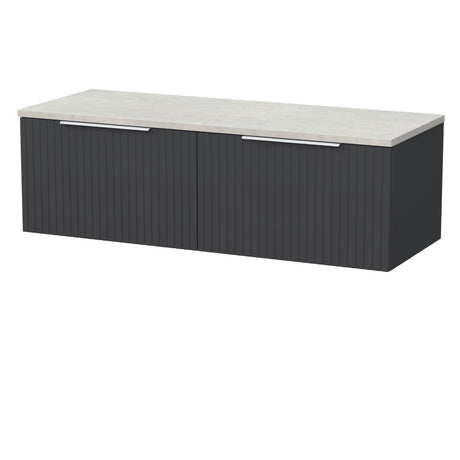 [BFLF1422LSWG2] Callingwood Contemporary Wall Hung 2 Drawer 1200mm Vanity Unit with White Sparkle Laminate Worktop, Choice of Colour - Cutout