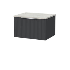 [BFLF1422LSWG] Callingwood Contemporary Wall Hung 1 Drawer Vanity Unit with White Sparkle Laminate Worktop, Choice of Size and Colour - Cutout
