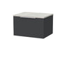[BFLF1422LSWG] Callingwood Contemporary Wall Hung 1 Drawer Vanity Unit with White Sparkle Laminate Worktop, Choice of Size and Colour - Cutout
