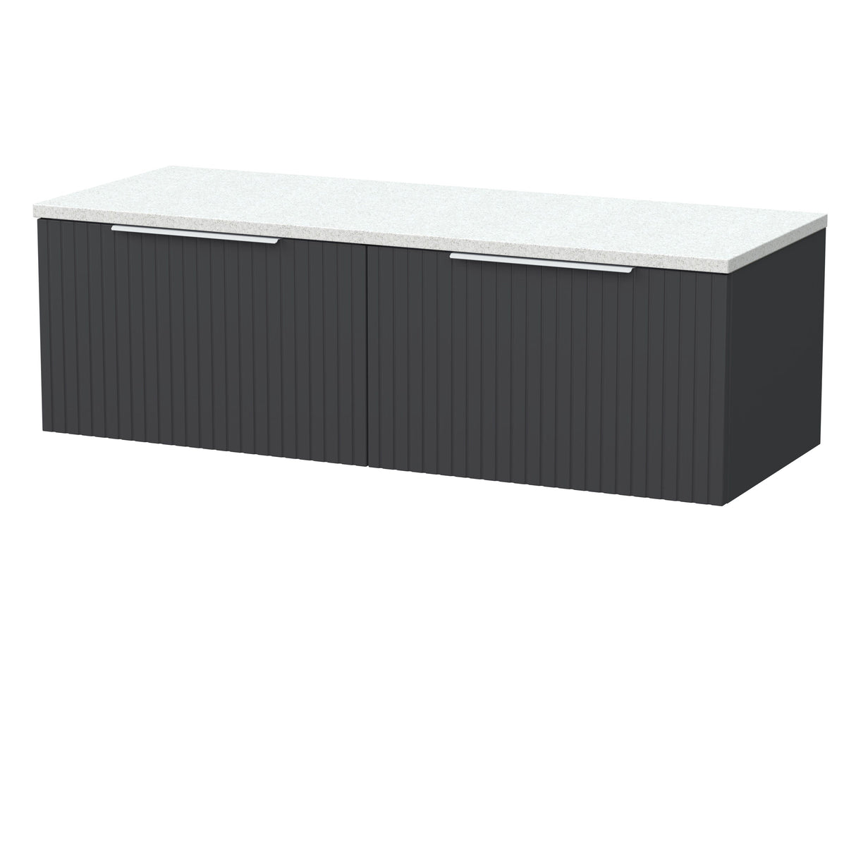 [BFLF1422LWN2] Callingwood Contemporary Wall Hung 2 Drawer 1200mm Vanity Unit with White Nebula Laminate Worktop, Choice of Colour - Cutout