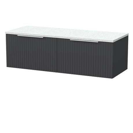 [BFLF1422LWN2] Callingwood Contemporary Wall Hung 2 Drawer 1200mm Vanity Unit with White Nebula Laminate Worktop, Choice of Colour - Cutout