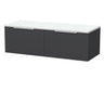 [BFLF1422LWN2] Callingwood Contemporary Wall Hung 2 Drawer 1200mm Vanity Unit with White Nebula Laminate Worktop, Choice of Colour - Cutout
