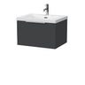 [BFLF1422L] Callingwood Contemporary Wall Hung 1 Drawer Vanity Unit with 1 Tap Hole Fireclay Basin, Choice of Size and Colour - Cutout