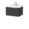 [BFLF1422WS1] Callingwood Contemporary Wall Hung 1 Drawer Vanity Unit with Marble Worktop and Basin, Choice of Size and Colour - Cutout