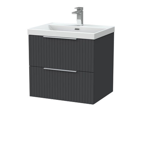[BFLF1424E] Callingwood Contemporary Wall Hung 2 Drawer Vanity Unit with Thin-Edge Ceramic Basin, Choice of Size and Colour - Cutout