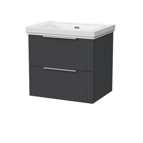 [BFLF1424H] Callingwood Contemporary Wall Hung 2 Drawer Vanity Unit with Traditional 0 Tap Hole Fireclay Basin, Choice of Size and Colour - Cutout