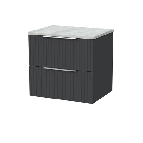 [BFLF1424LBG] Callingwood Contemporary Wall Hung 2 Drawer Vanity Unit with Bellato Grey Laminate Worktop, Choice of Size and Colour - Cutout