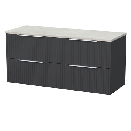[BFLF1424LSWG2] Callingwood Contemporary Wall Hung 4 Drawer 1200mm Vanity Unit with White Sparkle Laminate Worktop, Choice of Colour - Cutout
