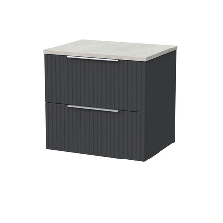 [BFLF1424LSWG] Callingwood Contemporary Wall Hung 2 Drawer Vanity Unit with White Sparkle Laminate Worktop, Choice of Size and Colour - Cutout