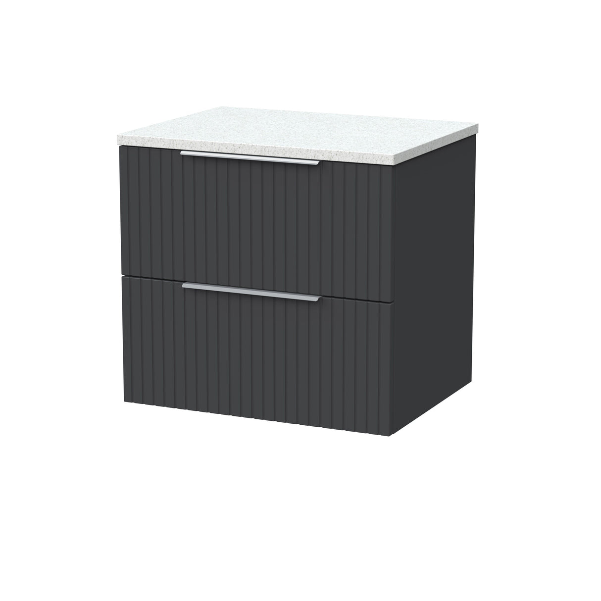[BFLF1424LWN] Callingwood Contemporary Wall Hung 2 Drawer Vanity Unit with White Nebula Laminate Worktop, Choice of Size and Colour - Cutout