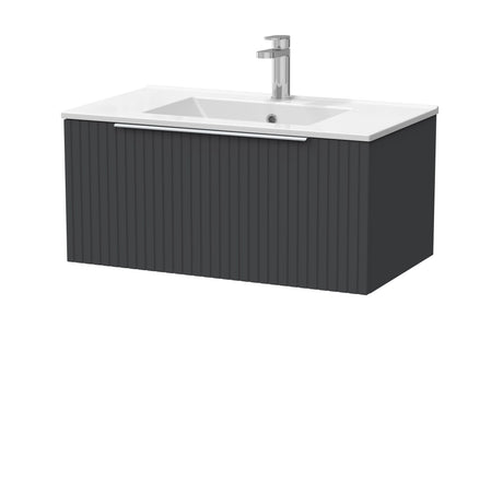 [BFLF1425C] Callingwood Contemporary Wall Hung 1 Drawer Vanity Unit with Minimalist Ceramic Basin, Choice of Size and Colour - Cutout