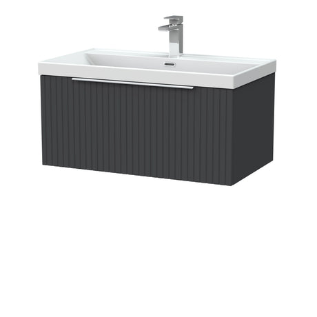 [BFLF1425E] Callingwood Contemporary Wall Hung 1 Drawer Vanity Unit with Thin-Edge Ceramic Basin, Choice of Size and Colour - Cutout
