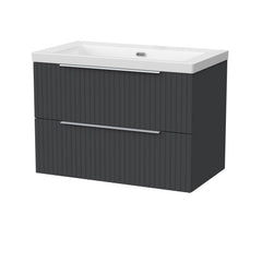 [BFLF1426K] Callingwood Contemporary Wall Hung 2 Drawer Vanity Unit with 0 Tap Hole Fireclay Basin, Choice of Size and Colour - Cutout