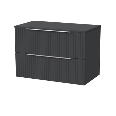 [BFLF1426W] Callingwood Contemporary Wall Hung 2 Drawer Vanity Unit with Laminate Worktop, Choice of Size and Colour - Cutout