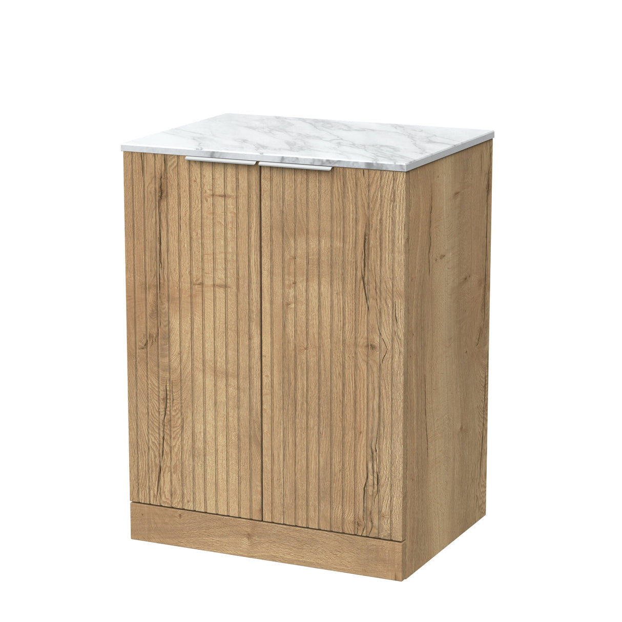 [BFLF1803CMT] Callingwood Contemporary Floor Standing 2 Door Vanity Unit with Carrera Marble Worktop, Choice of Size and Colour - Cutout