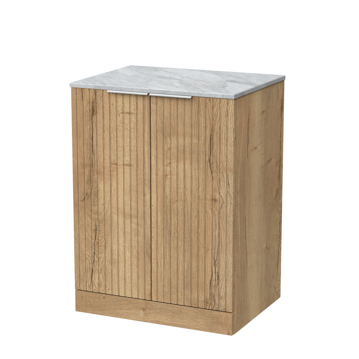 [BFLF1803GMT] Callingwood Contemporary Floor Standing 2 Door Vanity Unit with Grey Marble Worktop, Choice of Size and Colour - Cutout