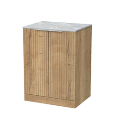 [BFLF1803GMT] Callingwood Contemporary Floor Standing 2 Door Vanity Unit with Grey Marble Worktop, Choice of Size and Colour - Cutout