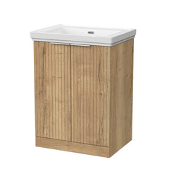[BFLF1803H] Callingwood Contemporary Floor Standing 2 Door Vanity Unit with Traditional 0 Tap Hole Fireclay Basin, Choice of Size and Colour - Cutout