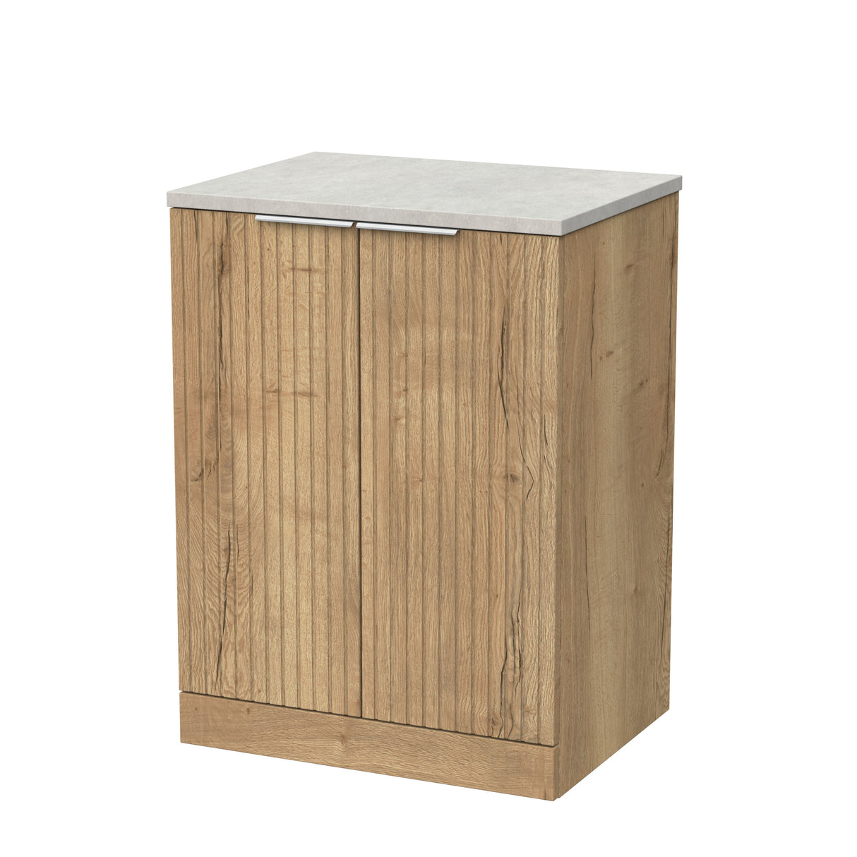 [BFLF1803LSWG] Callingwood Contemporary Floor Standing 2 Door Vanity Unit with White Sparkle Laminate Worktop, Choice of Size and Colour - Cutout