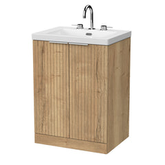 [BFLF1803M] Callingwood Contemporary Floor Standing 2 Door Vanity Unit with 3 Tap Hole Fireclay Basin, Choice of Size and Colour - Cutout