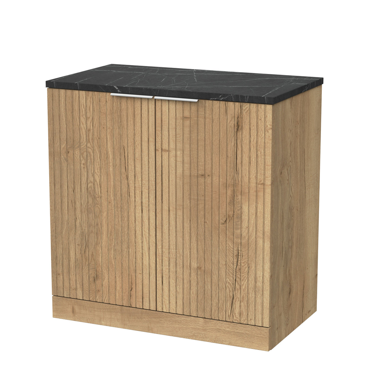 [BFLF1805LBP] Callingwood Contemporary Floor Standing 2 Door Vanity Unit with Black Pietra Marble Laminate Worktop, Choice of Size and Colour - Cutout