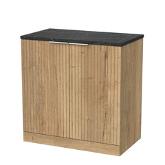 [BFLF1805LBP] Callingwood Contemporary Floor Standing 2 Door Vanity Unit with Black Pietra Marble Laminate Worktop, Choice of Size and Colour - Cutout
