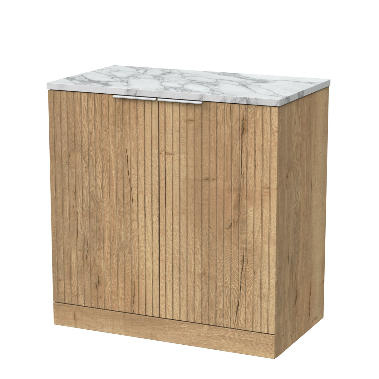 [BFLF1805LCM] Callingwood Contemporary Floor Standing 2 Door Vanity Unit with Carrera Marble Laminate Worktop, Choice of Size and Colour - Cutout